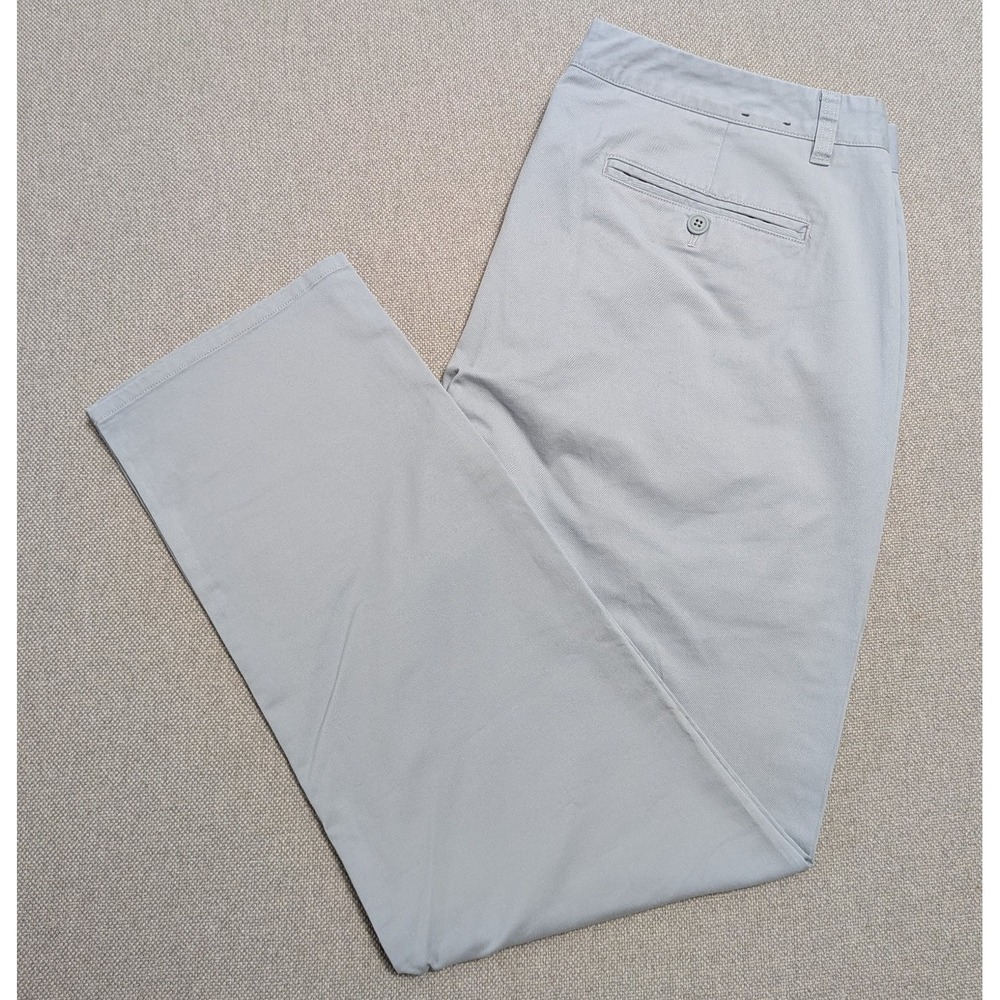 BONOBOS Pants Men's Light Gray 38x30 Slim Fit Cotton Blend Stretch Chinos Office